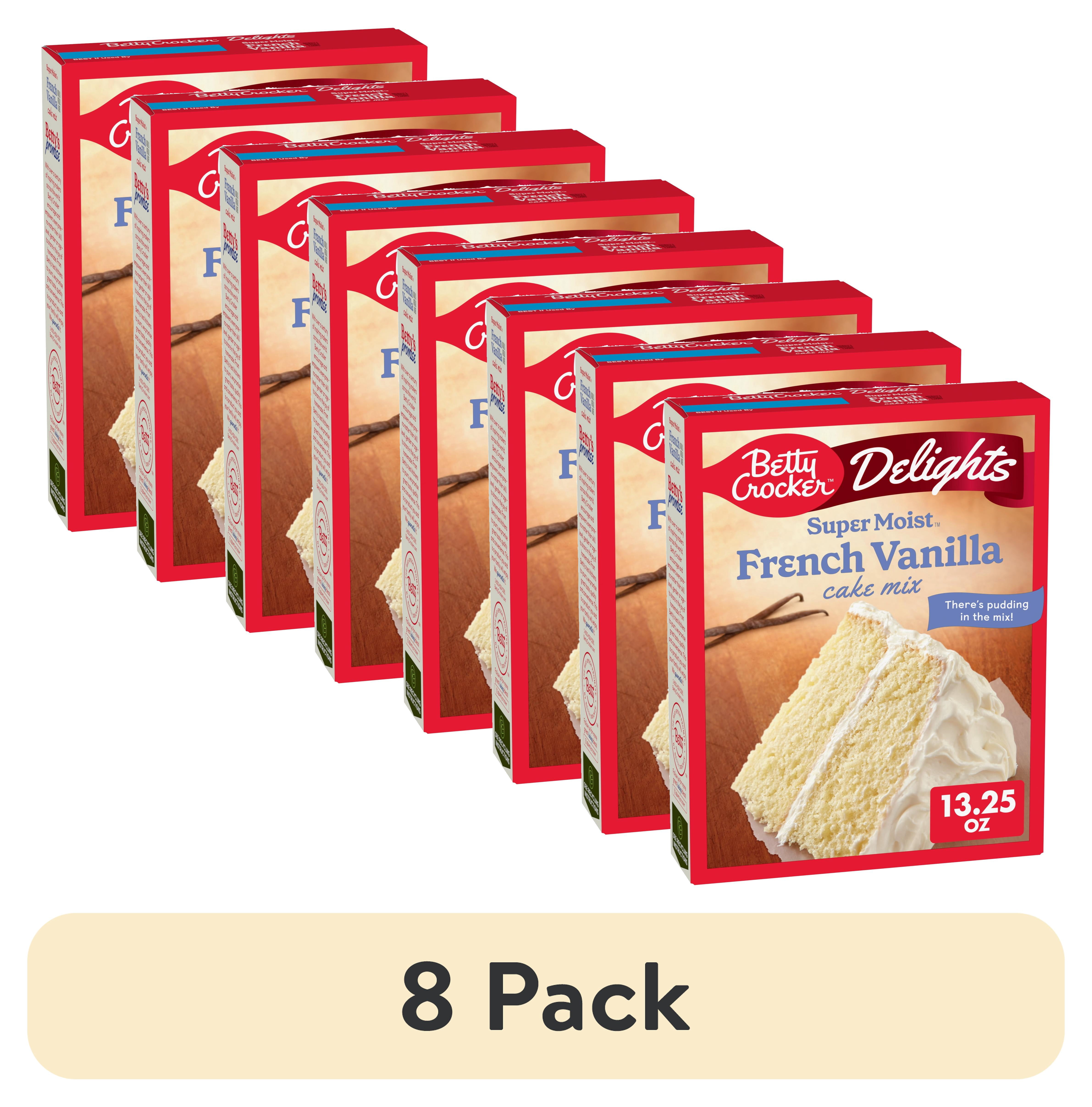 8 pack) Betty Crocker Delights Super Moist French Vanilla Cake Mix