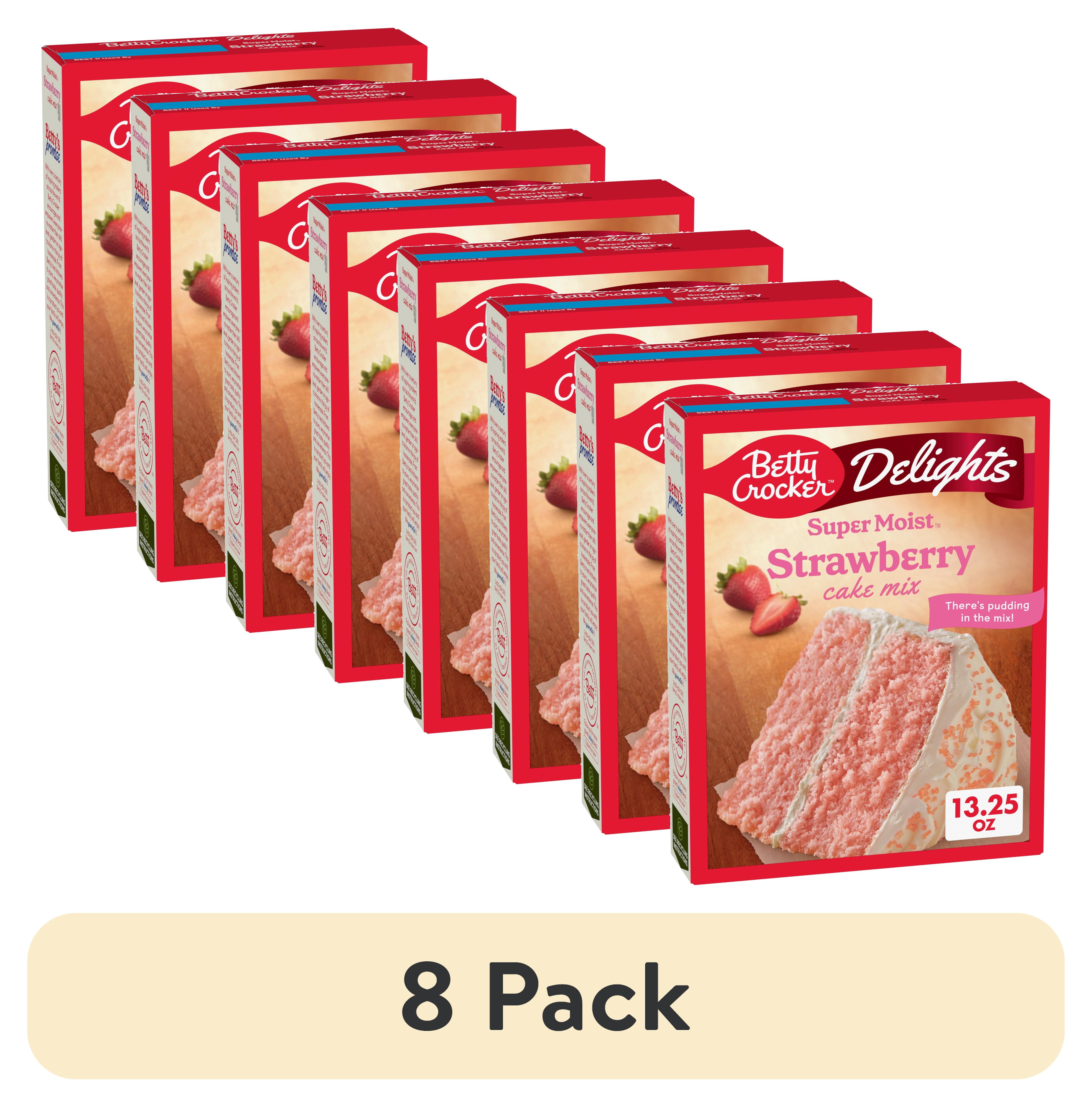 8 pack) Betty Crocker Delights Super Moist Strawberry Cake Mix