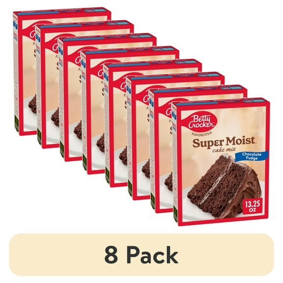 (8 pack) Betty Crocker Favorites Super Moist Chocolate Fudge Cake Mix, Holiday Baking, 13.25 oz
