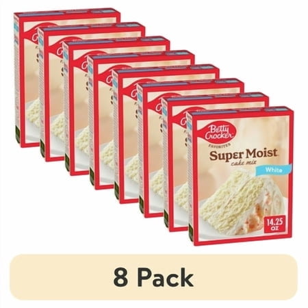 (8 pack) Betty Crocker Favorites Super Moist White Cake Mix, 14.25 oz
