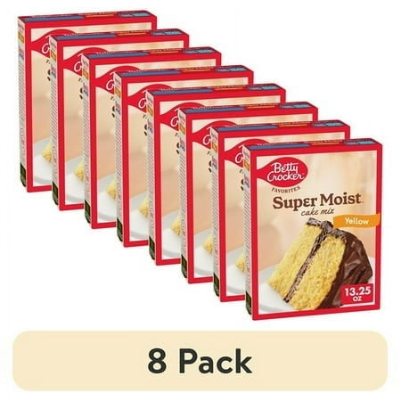 (8 pack) Betty Crocker Favorites Super Moist Yellow Cake Mix, 13.25 oz