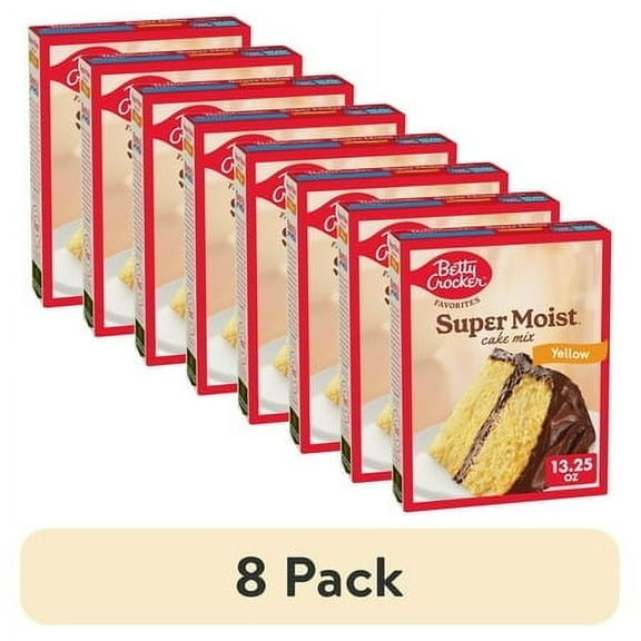 (8 pack) Betty Crocker Favorites Super Moist Yellow Cake Mix, 13.25 oz