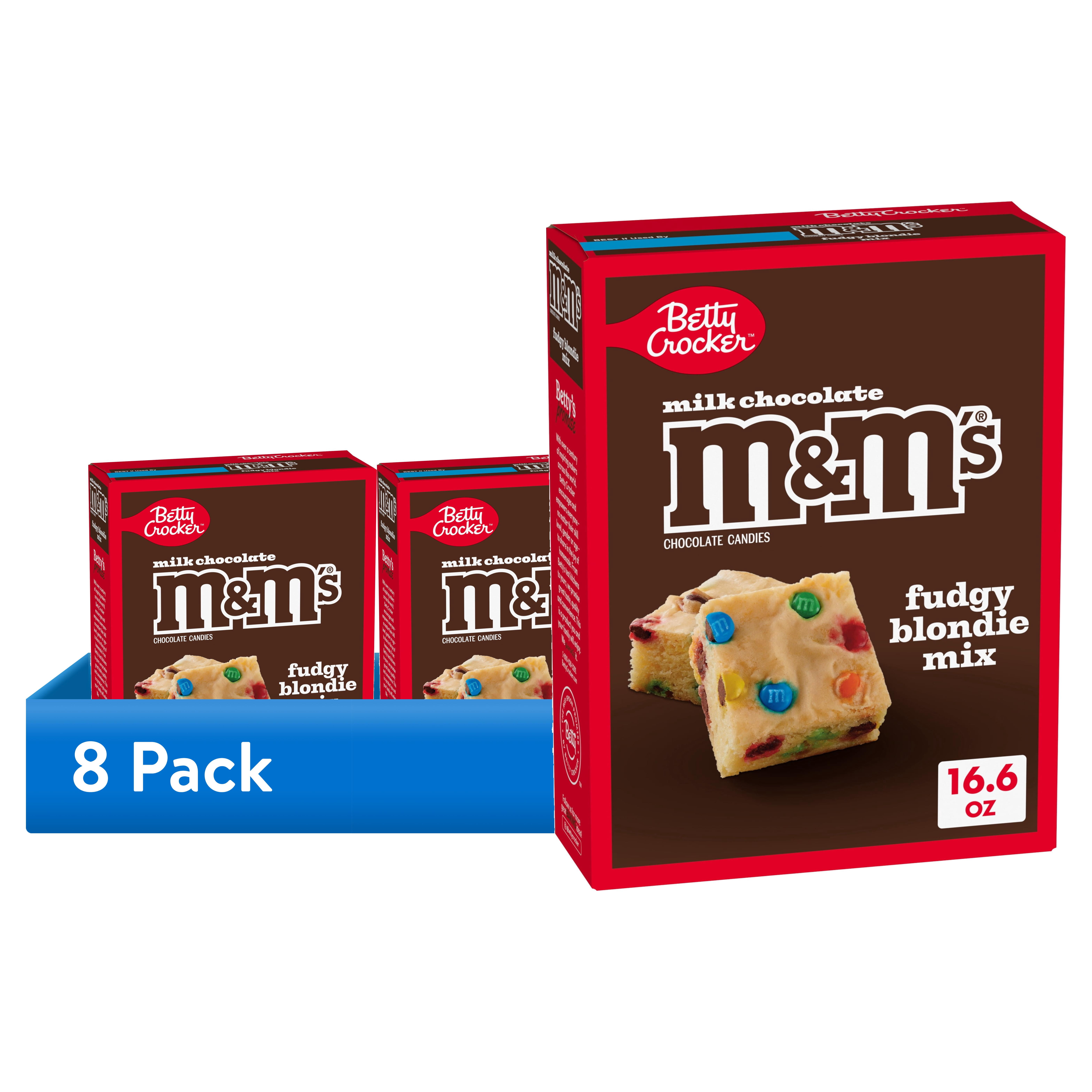 (8 pack) Betty Crocker Fudgy Blondie Bar Mix, with M&M'S Minis Chocolate Candies, 16.6 oz