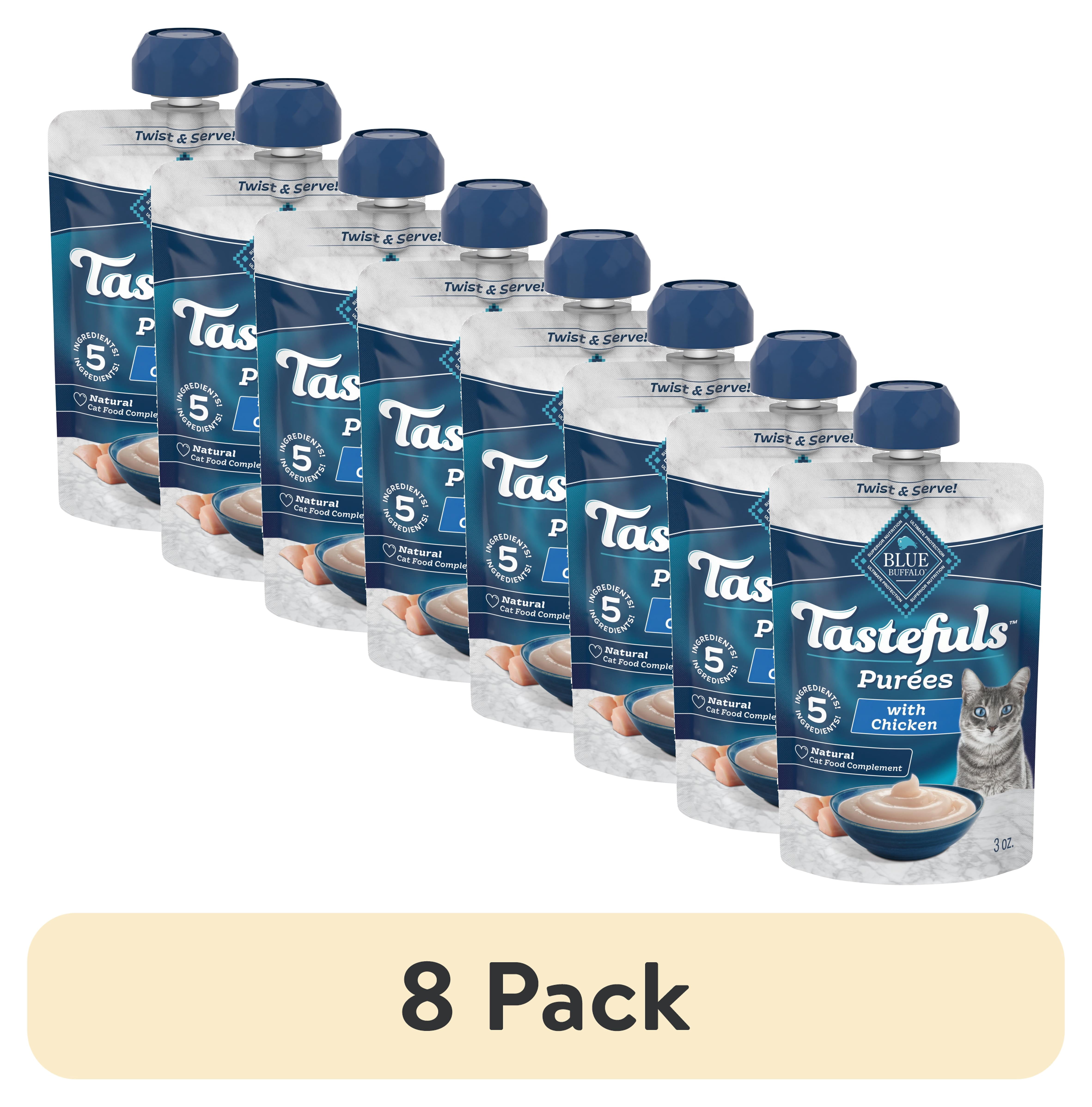 (8 pack) Blue Buffalo Tastefuls Adult Natural Wet Cat Food Purées Pouch Chicken