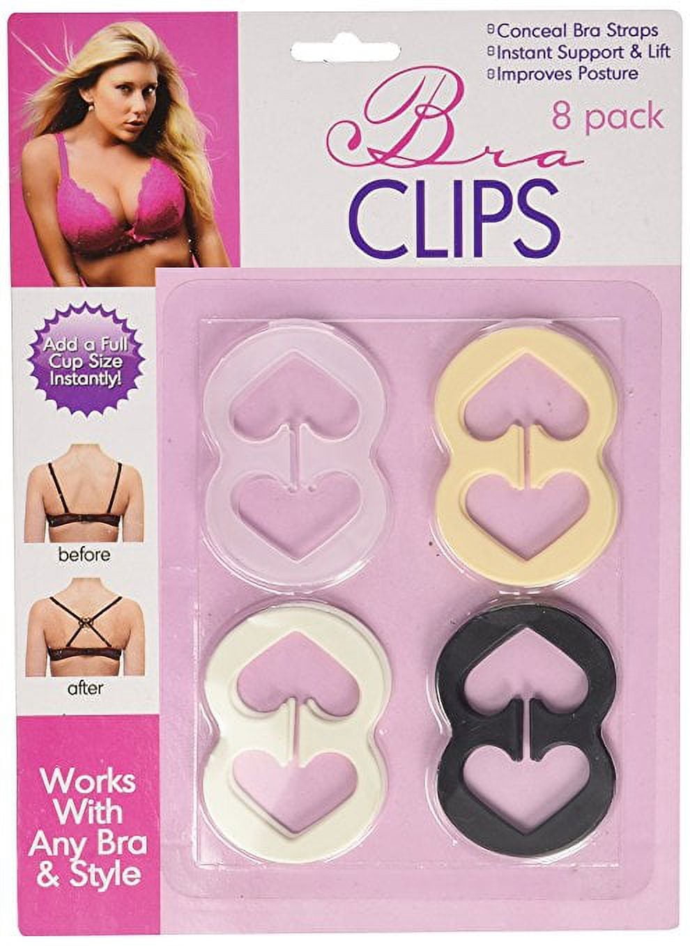 8-pack Bra Back Clips - Conceal Bra Straps - Add Full Cup Size 