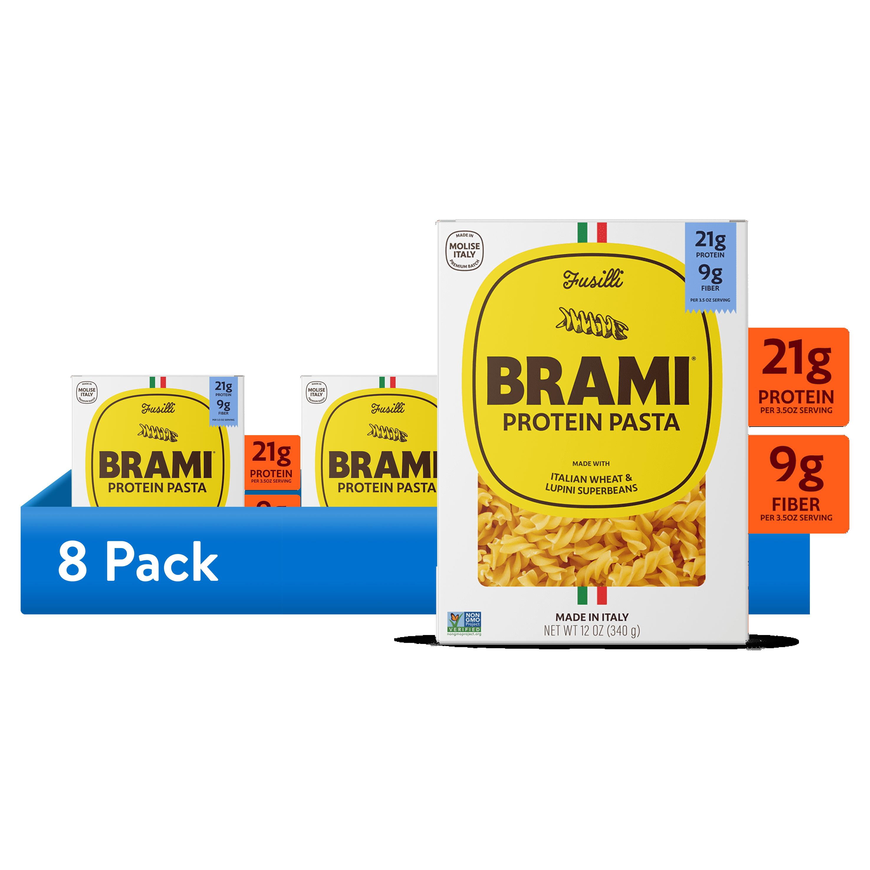 (8 pack) Brami Fusilli High Protein Pasta, Made in Italy, 21g Protein ...