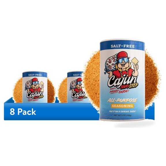 (8 pack) Cajun Two Step No Salt is a Flavorful, All-Purpose Seasoning without the Guilt. It's Perfect for Those Seeking a Flavorful Yet Low-Sodium Option.