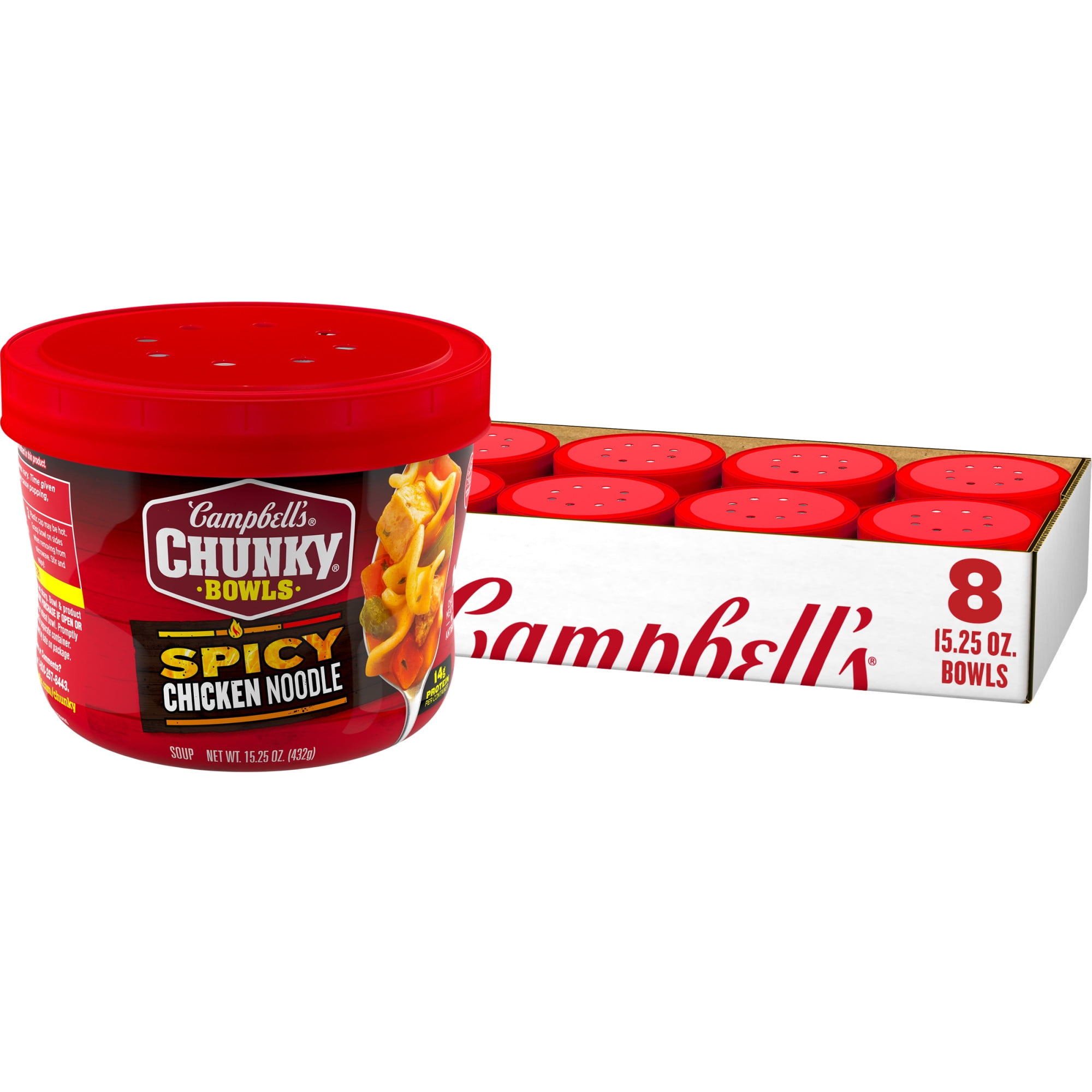 8 pack) Campbell's Chunky Spicy Chicken Noodle Soup, 15.25 oz