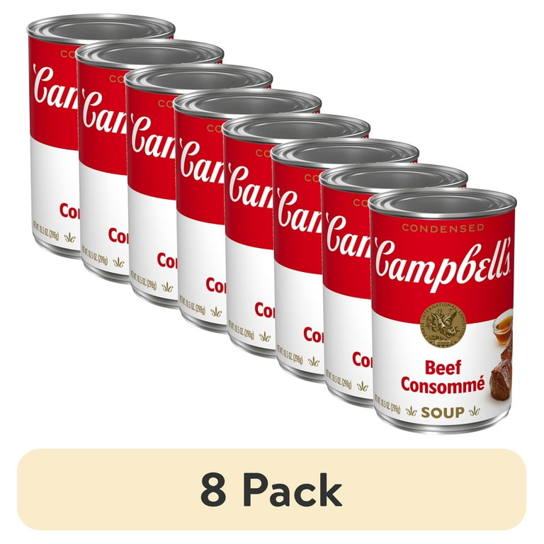 8 pack) Campbell's Condensed Beef Consomme Soup, 10.5 oz Can