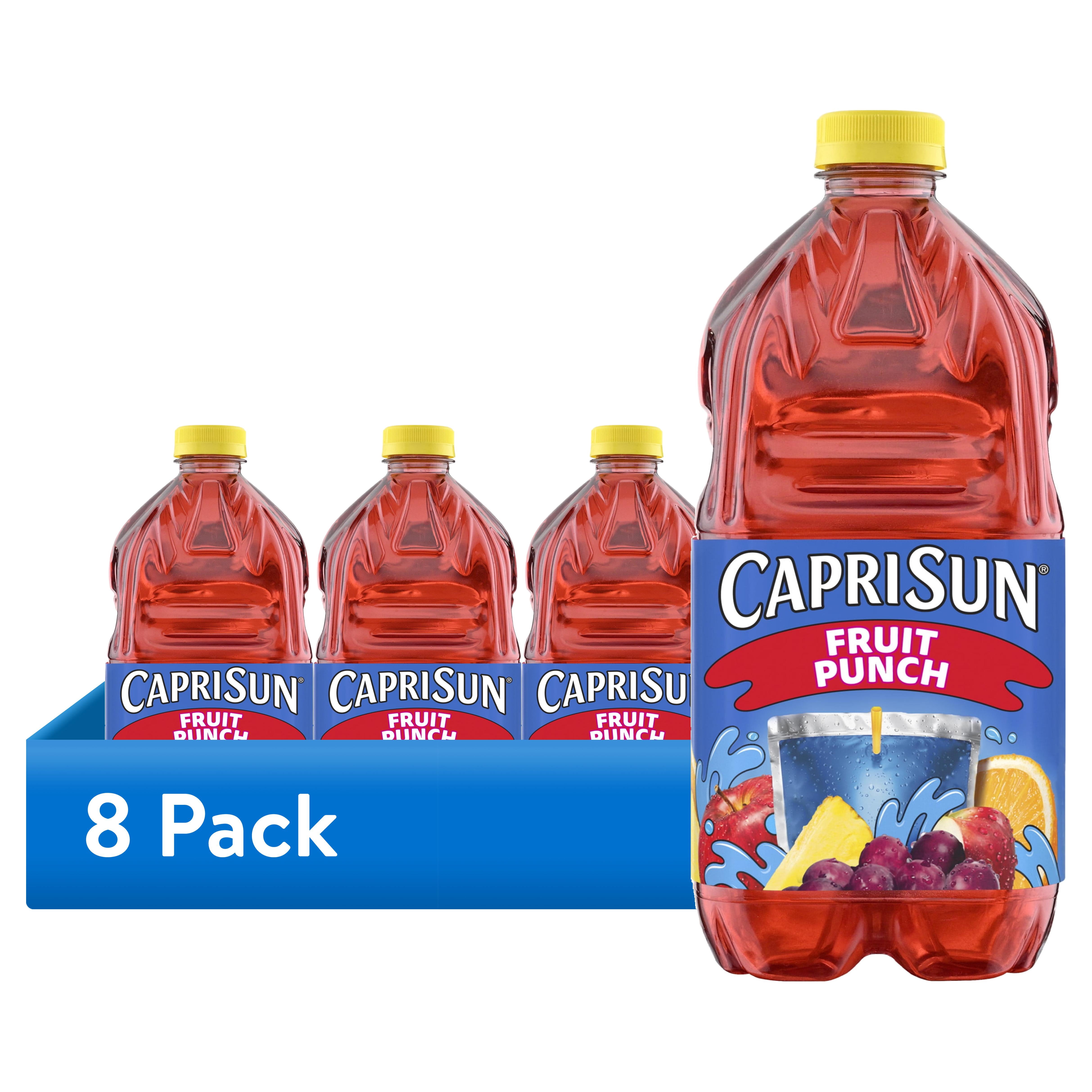 (8 pack) Capri Sun Flavored Juice Drink Blend with Other Natural Flavor, 1 Bottle, for School Lunches and On-the-Go Hydration, Fruit Punch, All Natural Ingredients, 64 oz