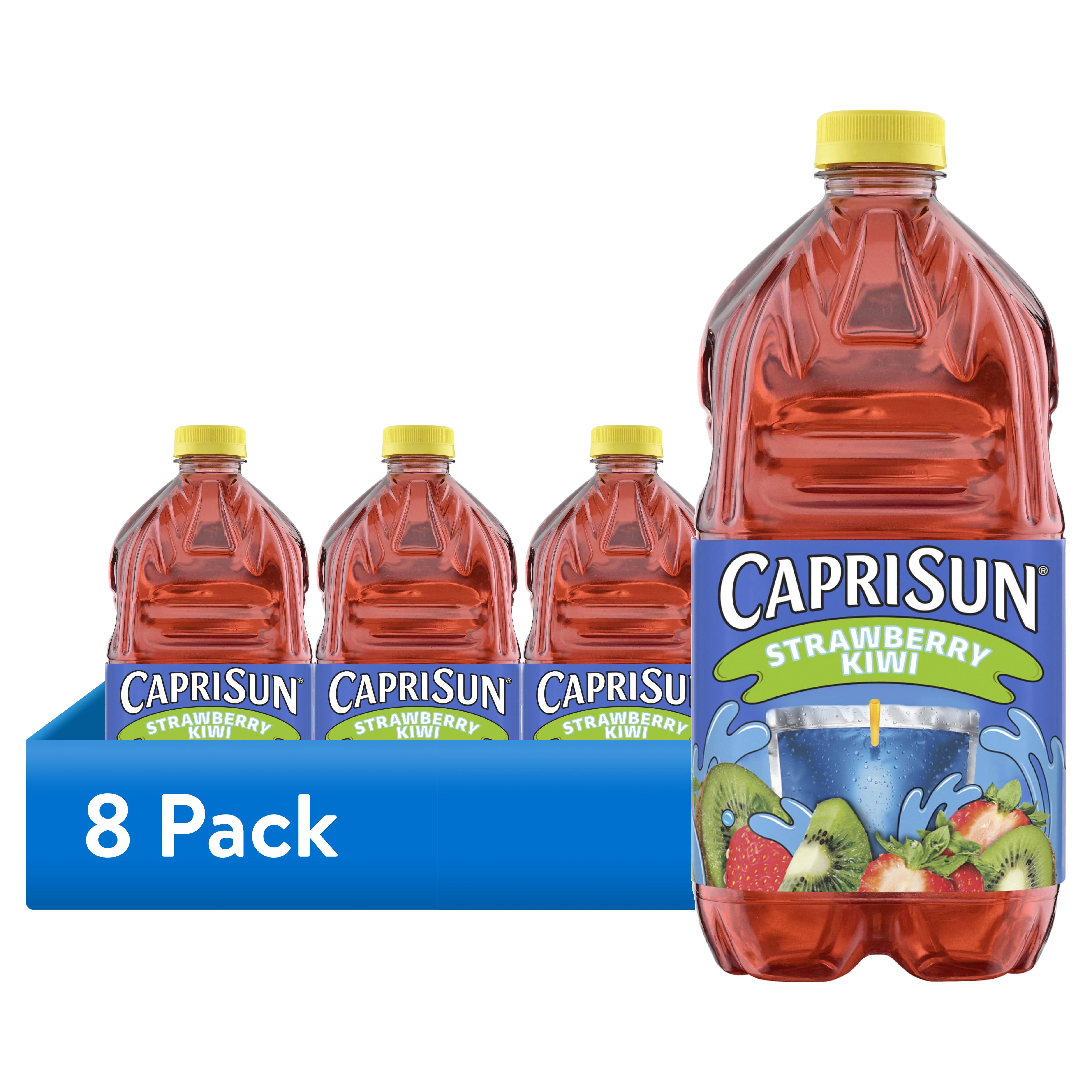 (8 pack) Capri Sun Strawberry Kiwi Flavored Juice Drink Blend from concentrate with other natural flavors, 64 oz Bottle