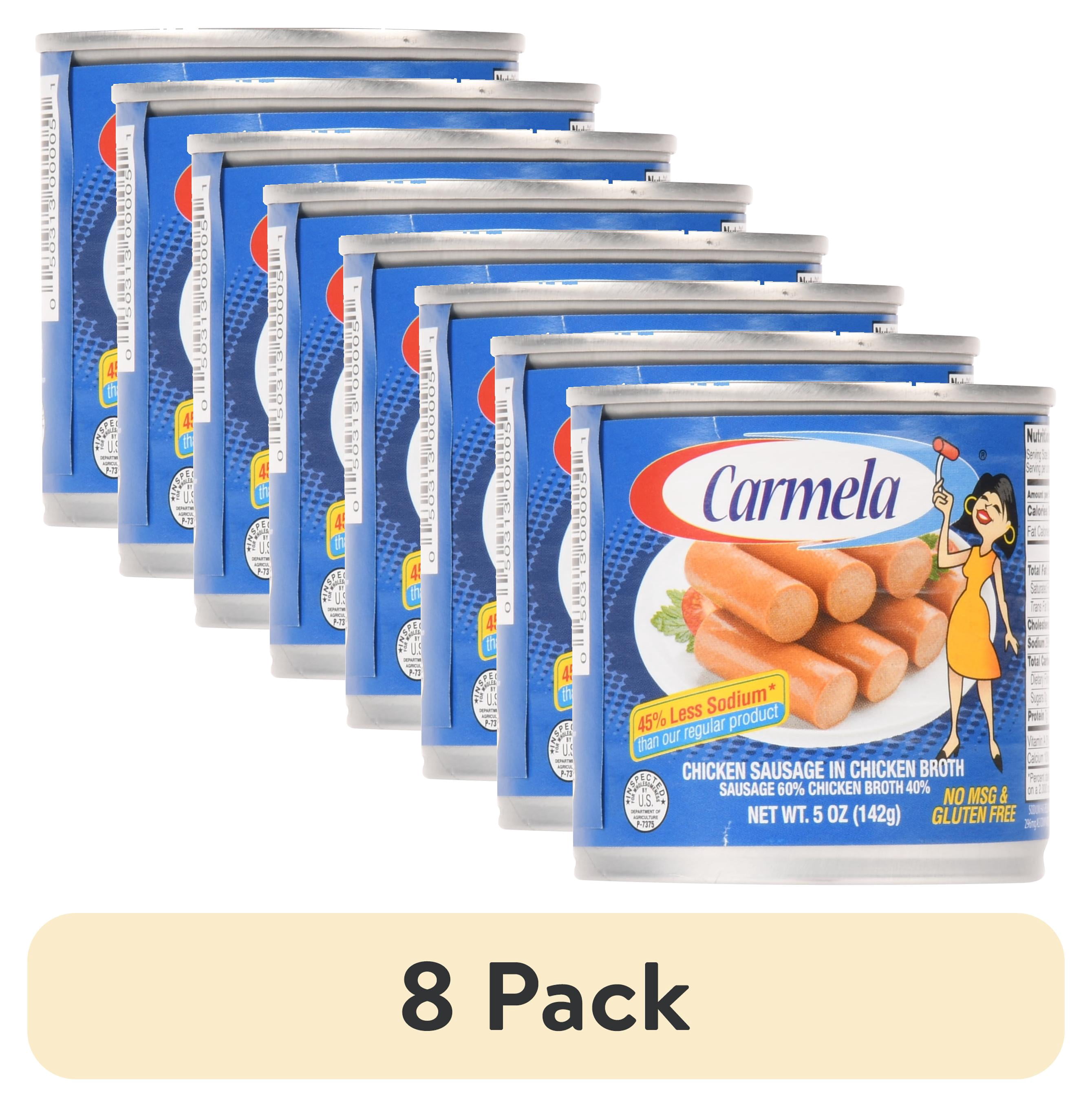 (8 pack) Carmela Chicken Sausage in Chicken Broth, 45% Less Sodium, 5 oz Can