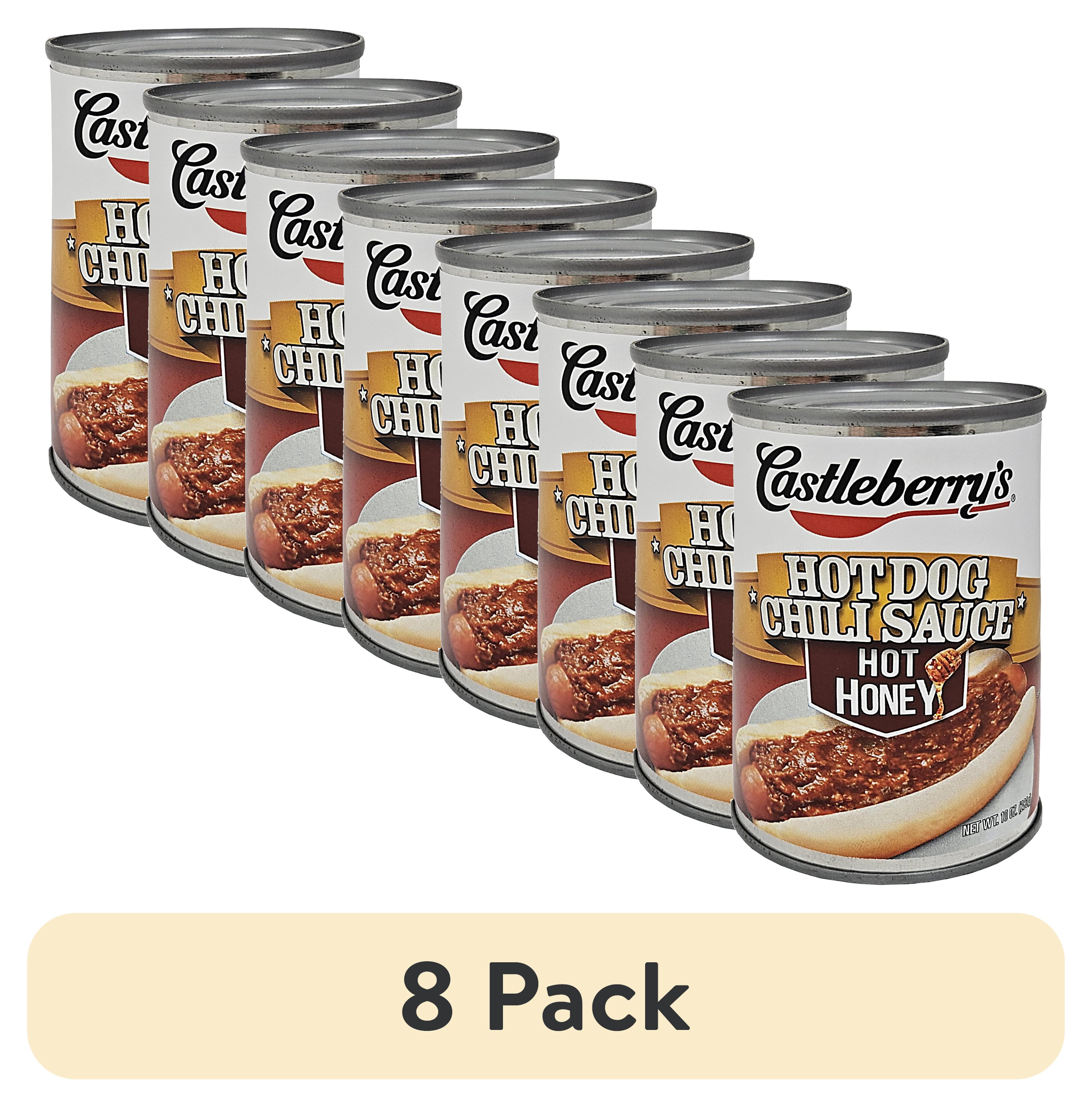 (8 pack) Castleberry’s Hot Dog Chili Sauce Hot Honey, 10 oz Can – Sweet Heat Chili Dog Topping for Quick Meals