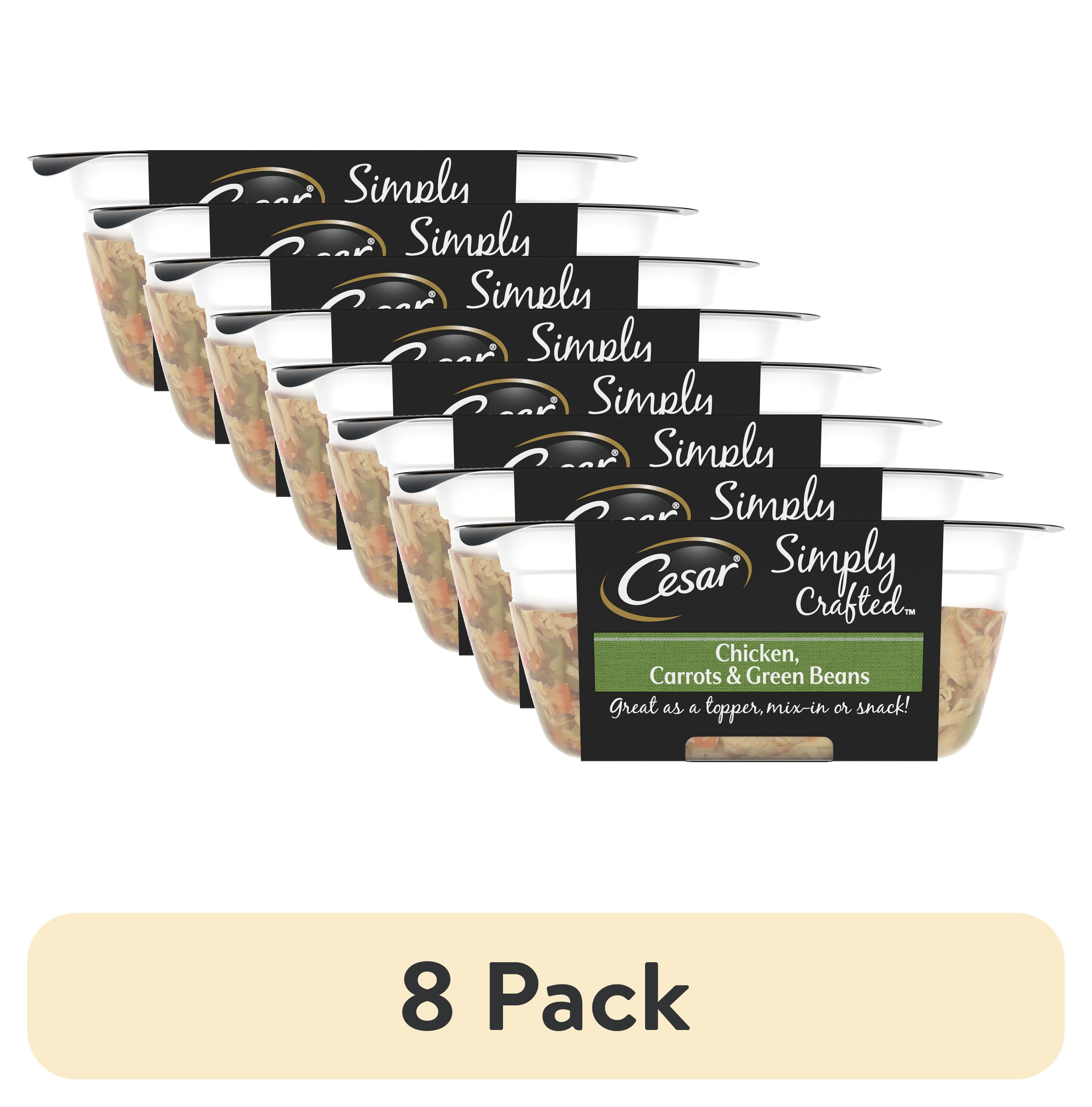 (8 pack) Cesar Simply Crafted Chicken, Carrots & Green Beans Wet Dog ...