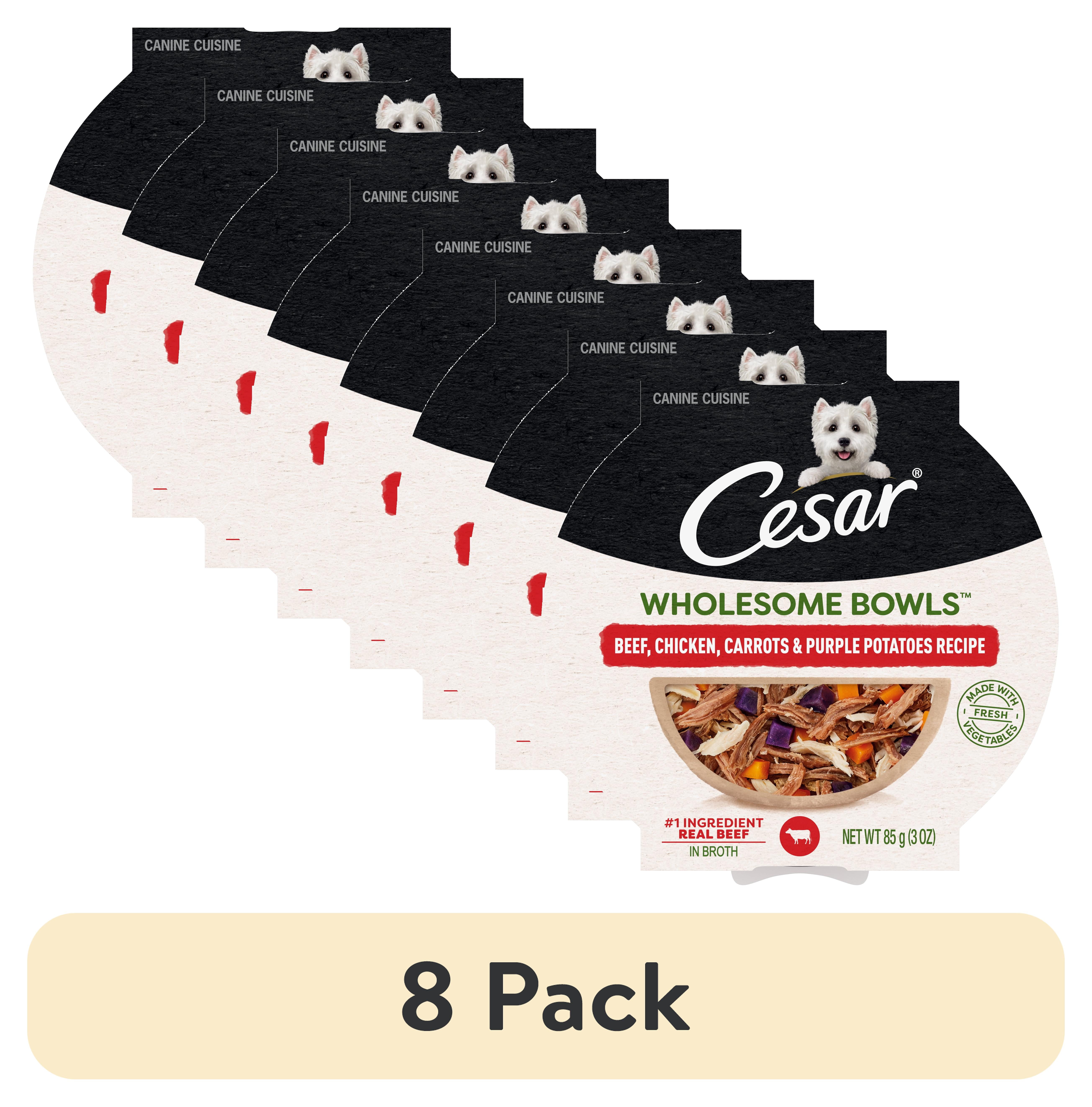 (8 pack) Cesar Wholesome Bowls Wet Dog Food Adult, 3 Oz
