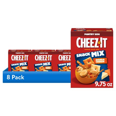 (8 pack) Cheez-It Double Cheese Snack Mix, Lunch Snacks, 9.75 oz