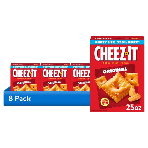 (8 pack) Cheez-It Original Baked Snack Crackers, Lunch Snacks, 25 oz