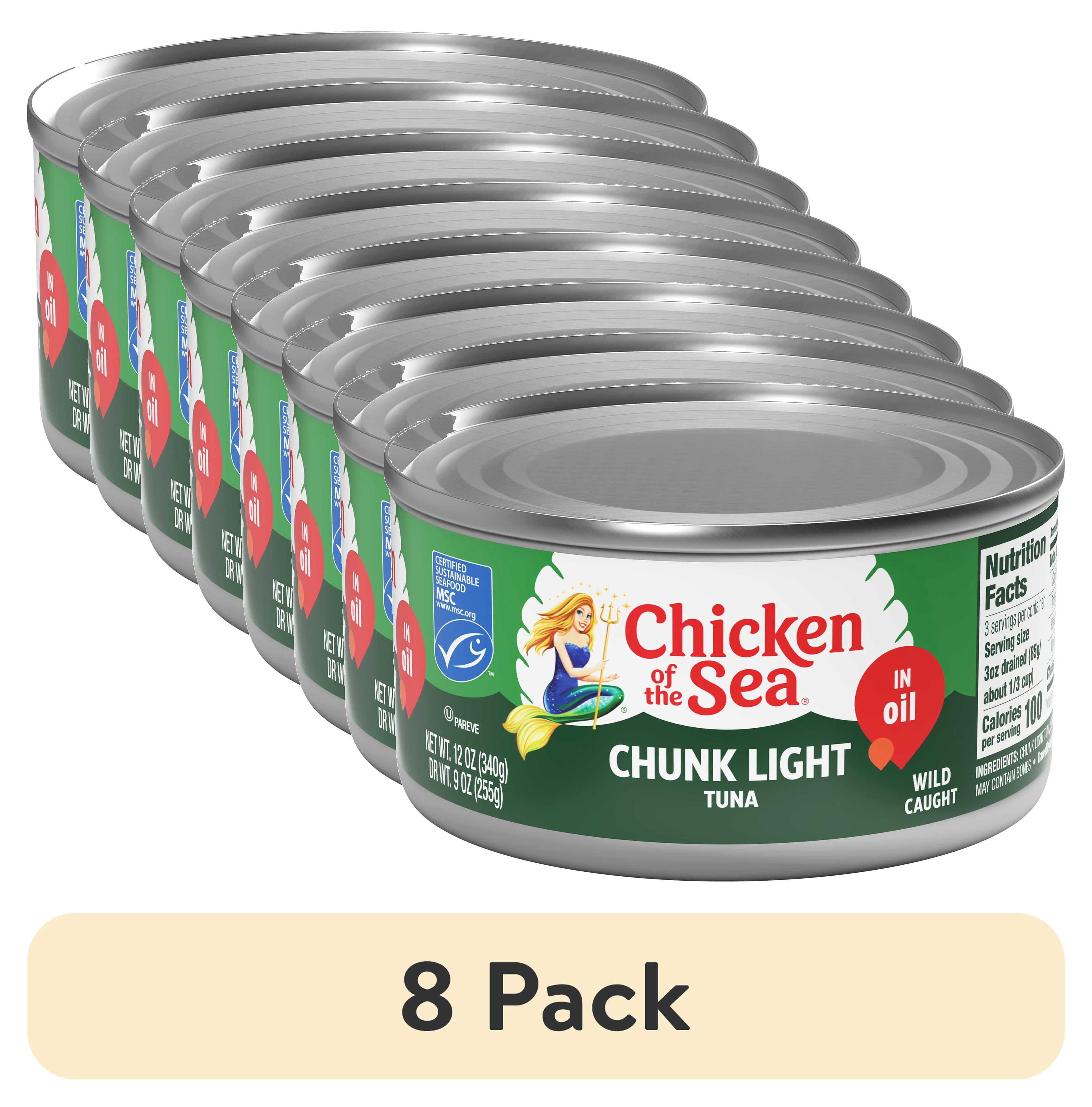 (8 pack) Chicken of the Sea Chunk Light Tuna in Oil 12 oz