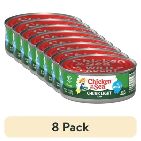 (8 pack) Chicken of the Sea Chunk Light Tuna in Water, 5 oz