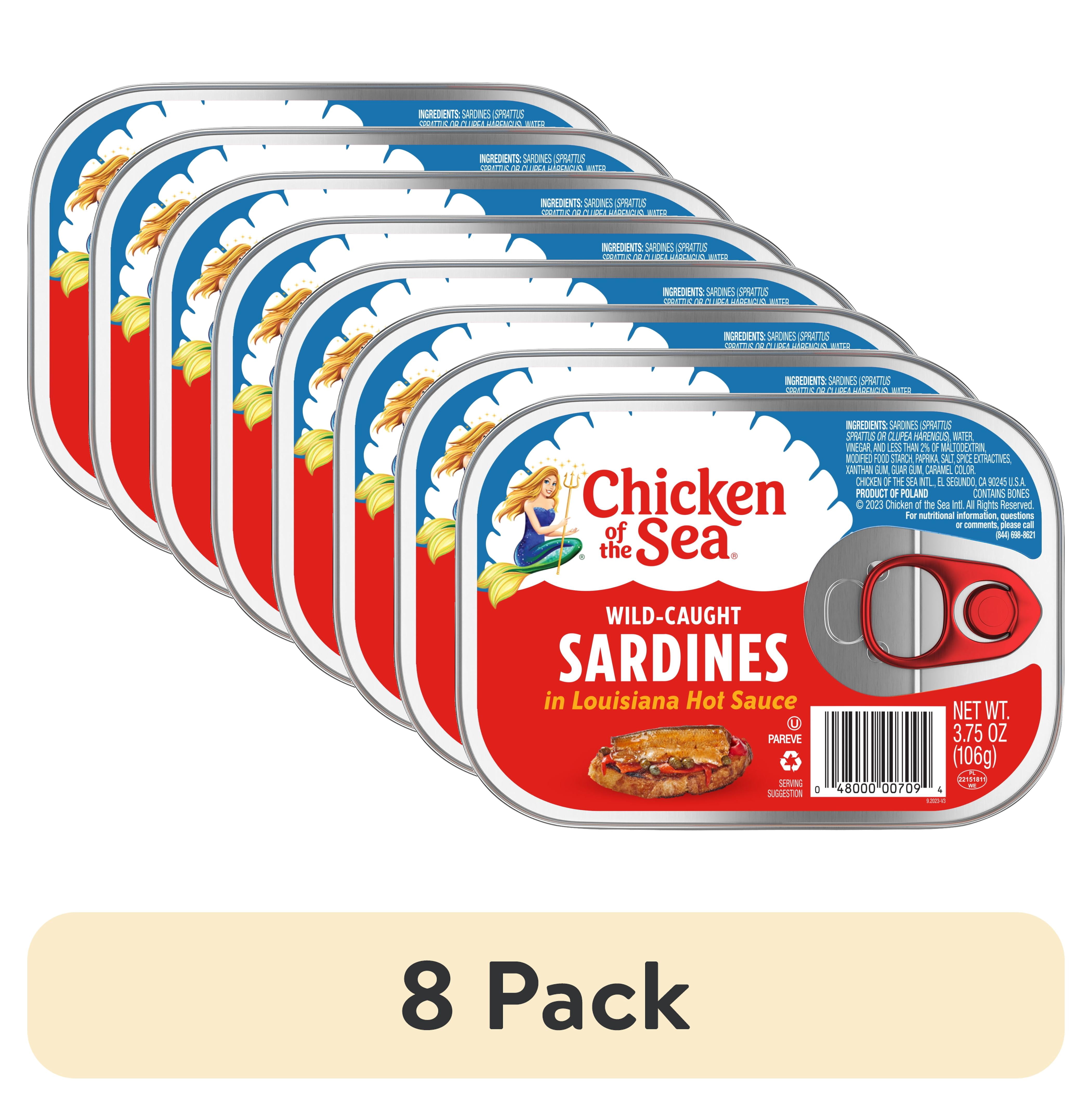 (8 pack) Chicken of the Sea Sardines, In Louisiana Hot Sauce, 3.75 Oz