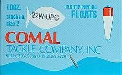 (8 pack) Comal Unweighted Slotted Popping Fishing Float, Red/White, 2-inch