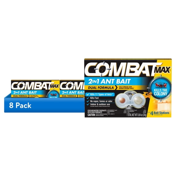 (8 pack) Combat Max 2 in 1 Ant Bait Station, 4 Count