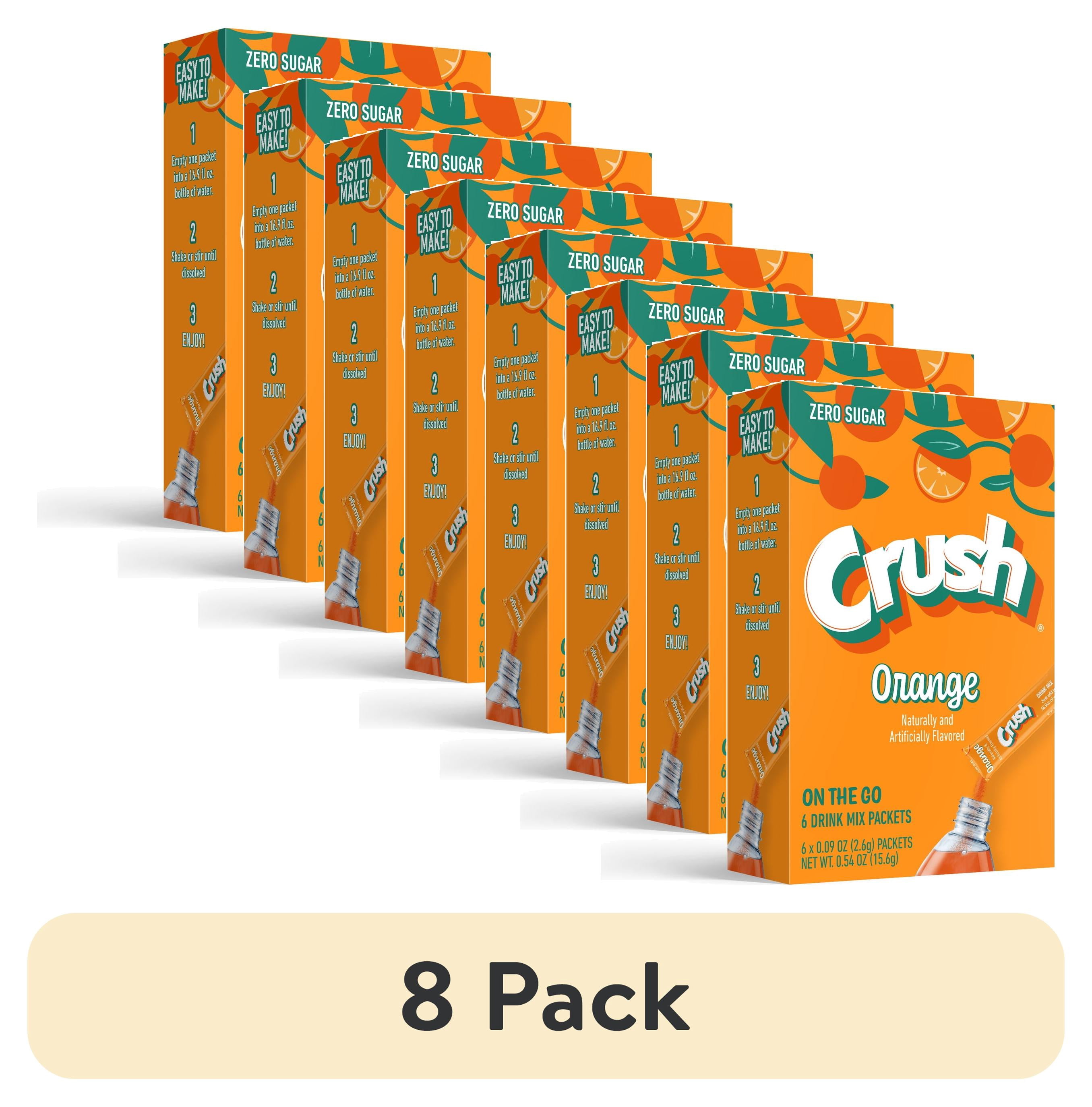 (8 pack) Crush Orange Powder Drink Mix, Sugar-Free, 1 Box