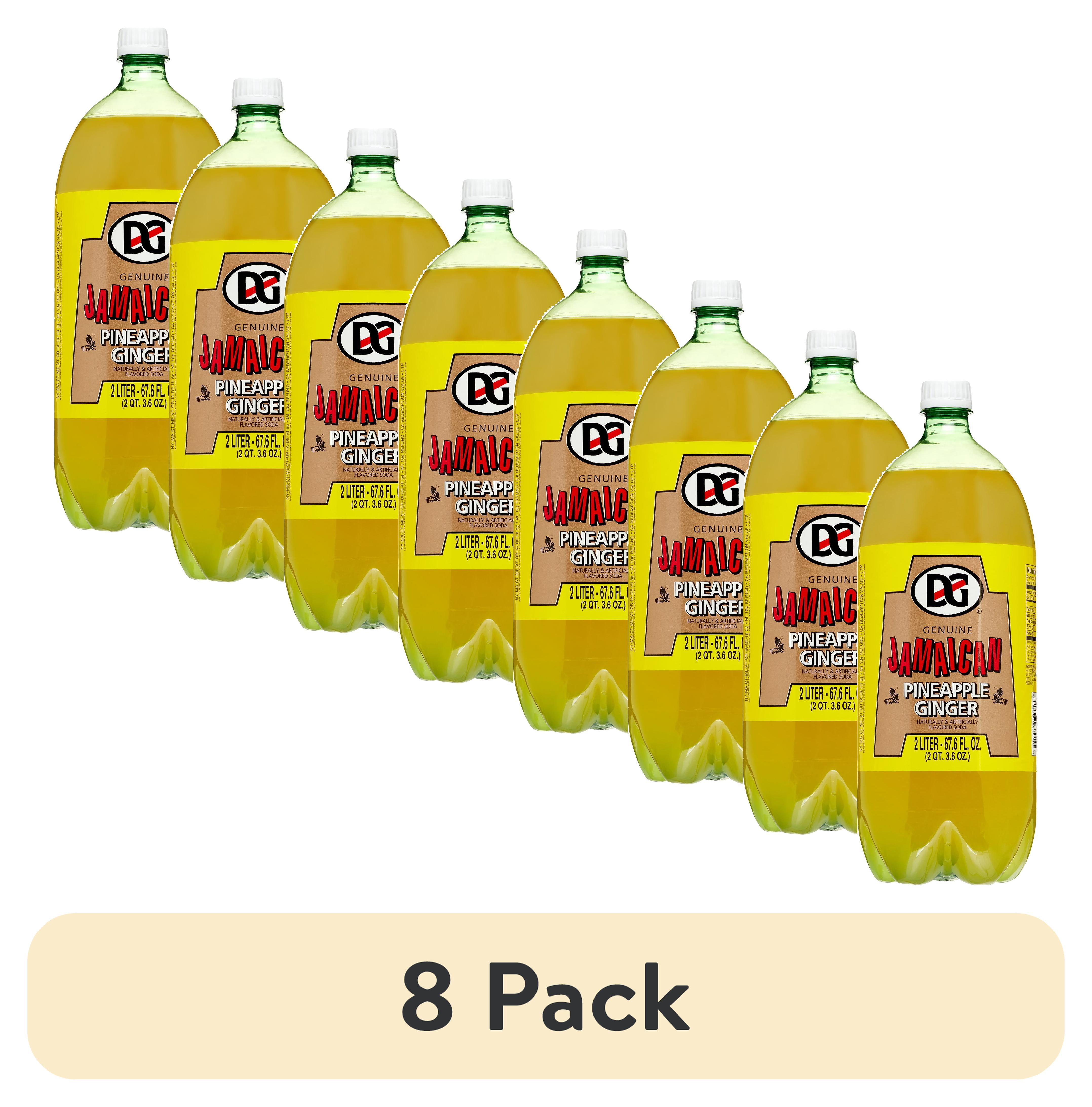 (8 pack) D & G Jamaican Soda, Pineapple Ginger, 67.6 Fl Oz