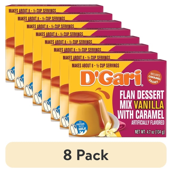 (8 pack) D'Gari Caramel Custard Vanilla 4.7 oz Pouch - Allergen Free