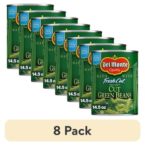 (8 pack) Del Monte Cut Green Beans, Canned Vegetables, 14.5 oz Can