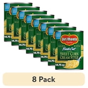 (8 pack) Del Monte Golden Sweet Cream Corn, Canned Vegetables, 14.75 oz Can