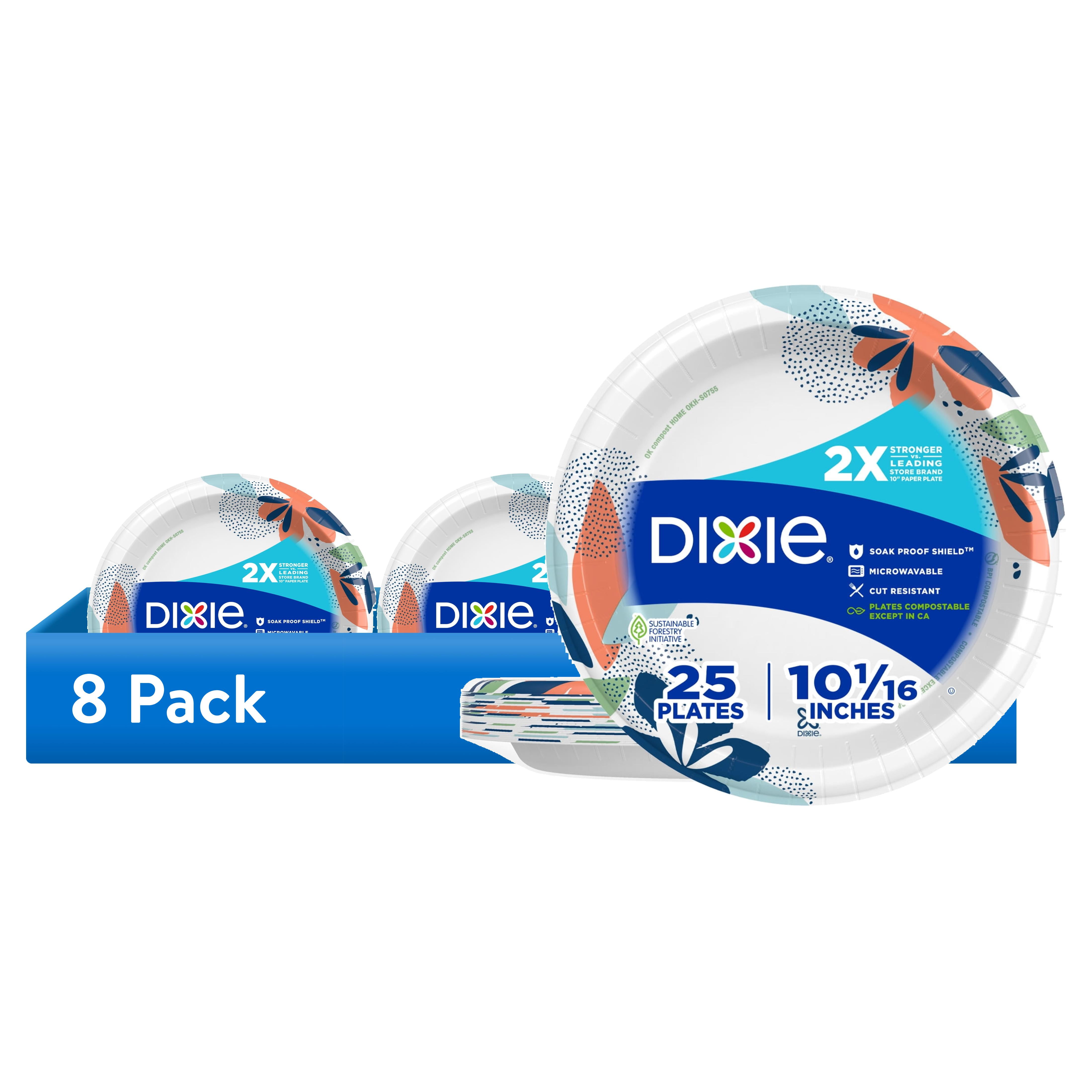 Dixie Everyday Disposable Paper Plates 8 5 Multi Color 100 Count