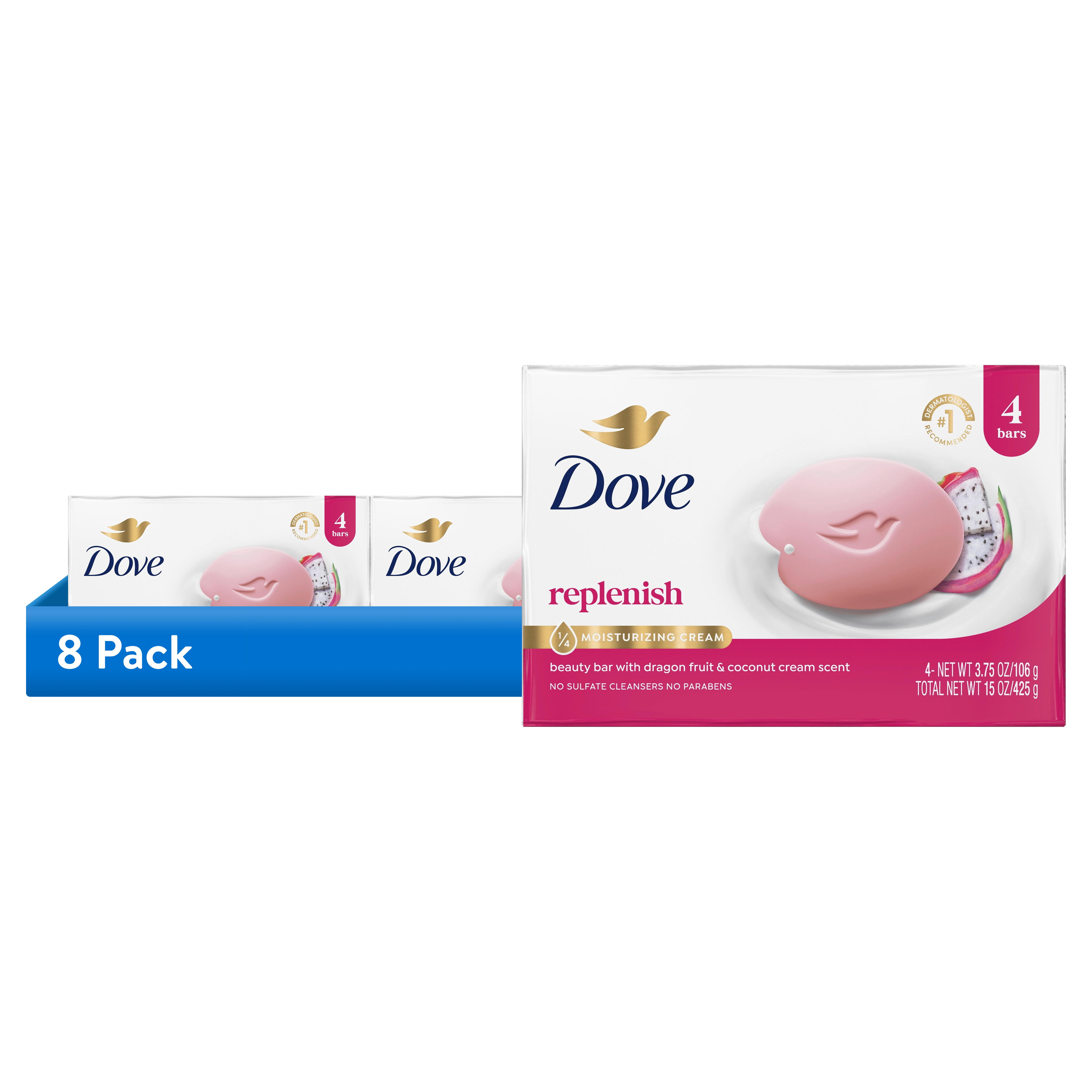 (8 pack) Dove Bar Soap For Deep Nourishment Dragonfruit For Calm, Replenished Skin, 3.75 oz 4 Bars