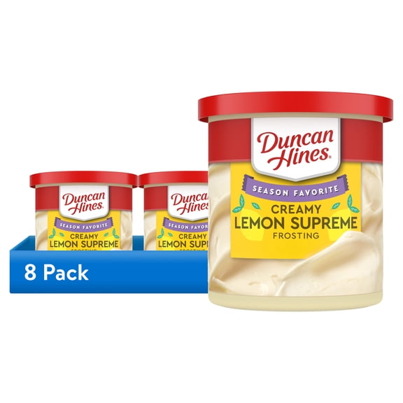 (8 pack) Duncan Hines Creamy Lemon Supreme Flavored Frosting, Easter Baking, 16 oz.