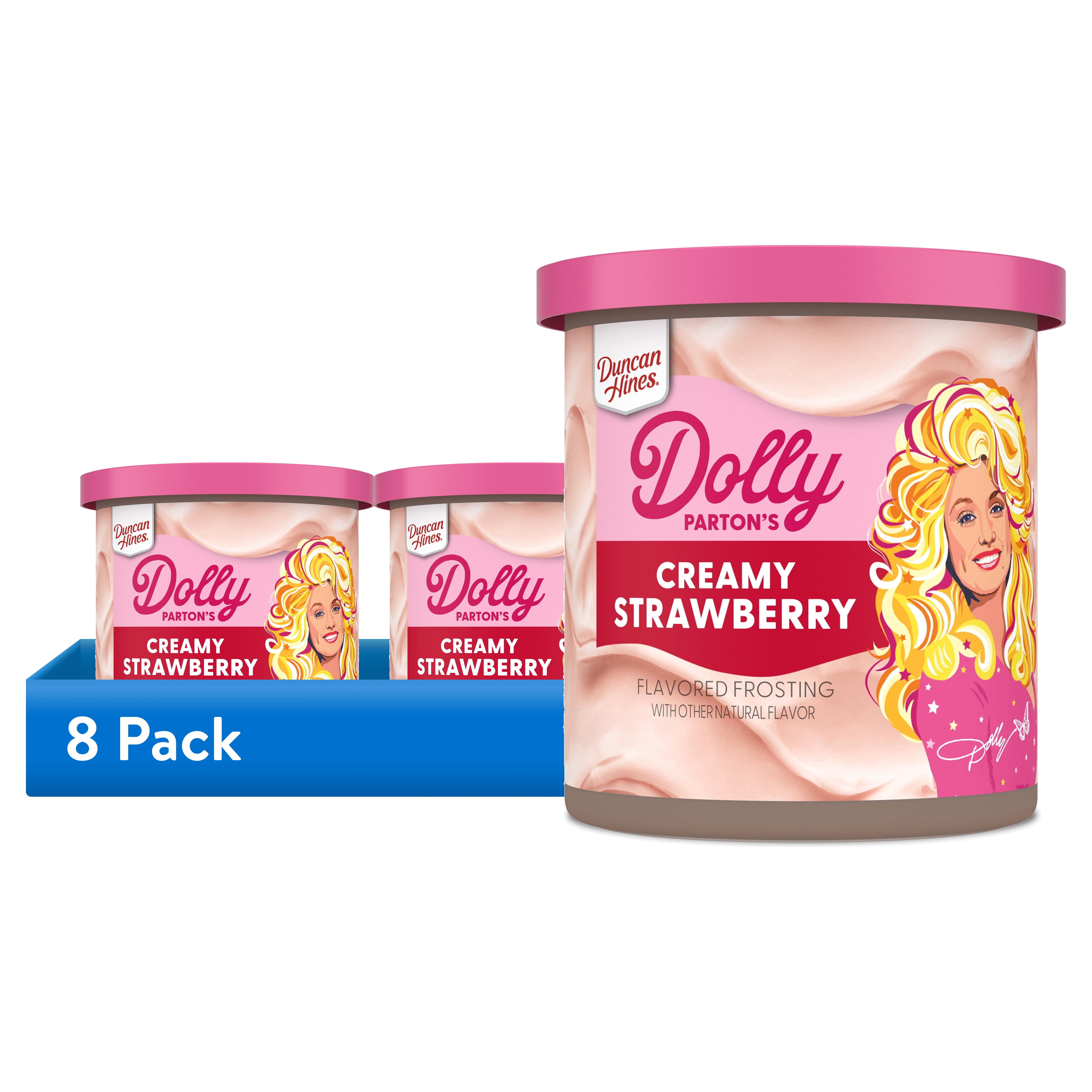 (8 pack) Duncan Hines Dolly Parton's Creamy Strawberry Flavored Frosting, 16 oz.