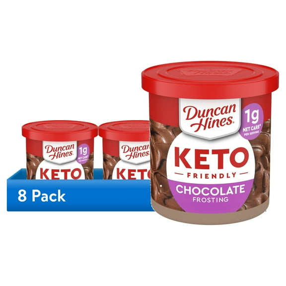 (8 pack) Duncan Hines Keto Friendly Chocolate Flavored Frosting, 12 oz.