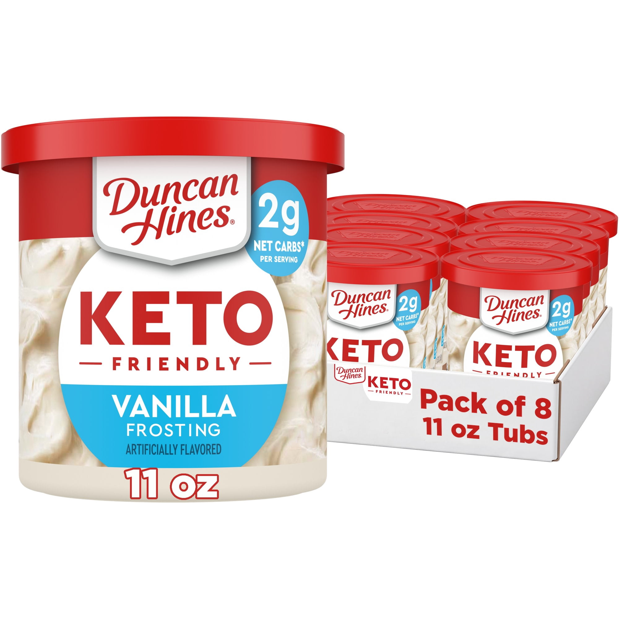 (8 pack) Duncan Hines Keto Friendly Vanilla Flavored Frosting, 11 oz