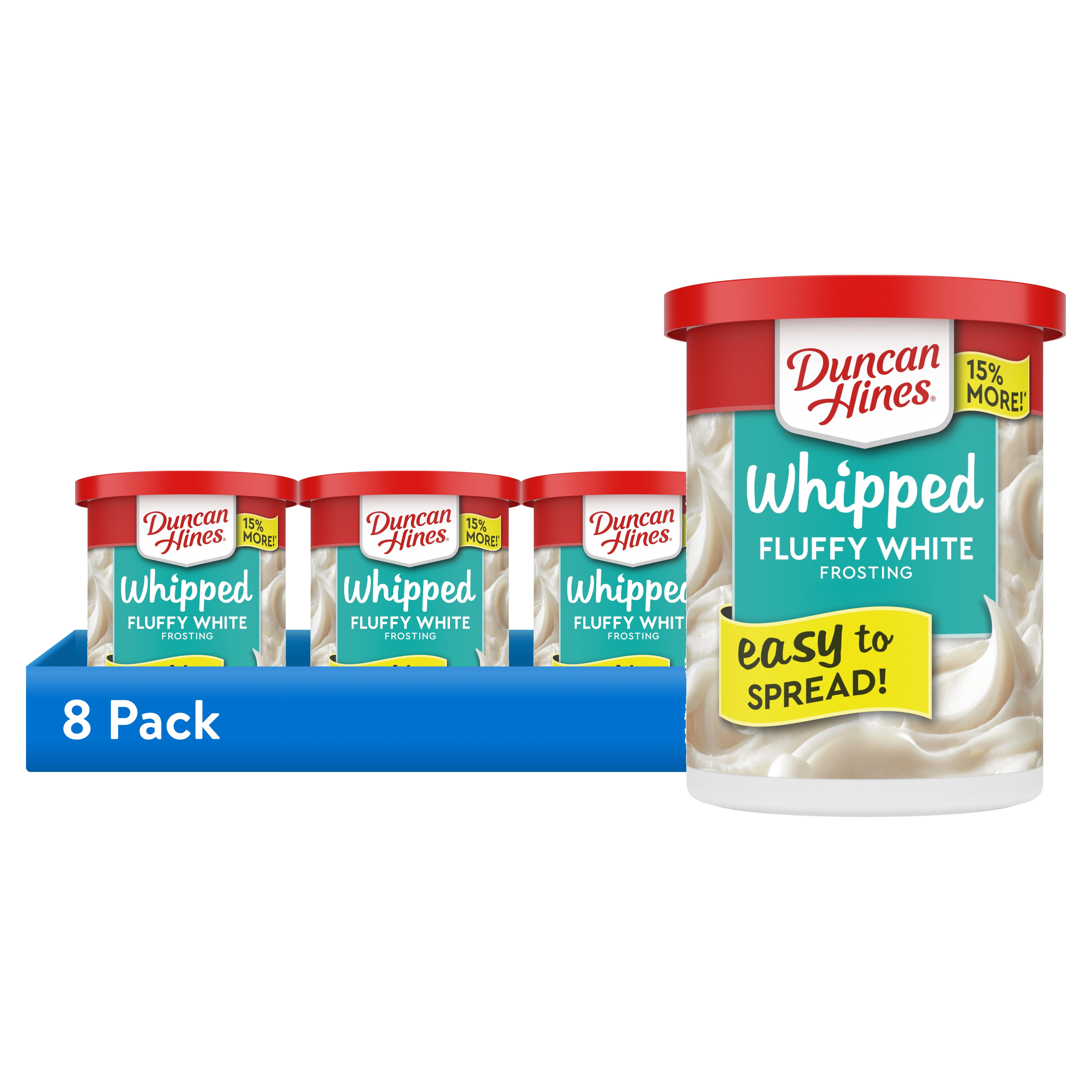 8 pack) Duncan Hines Whipped Fluffy White Flavored Frosting, 14 oz