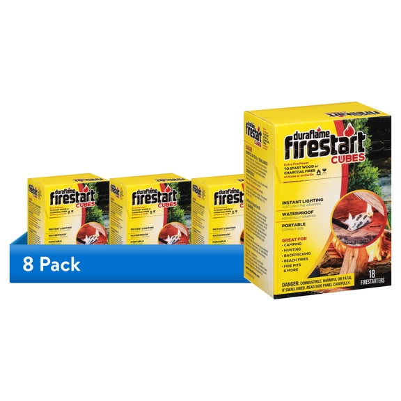 (8 pack) Duraflame Firestart Cubes 18-Ct Fire Starters for Wood and Charcoal Fires