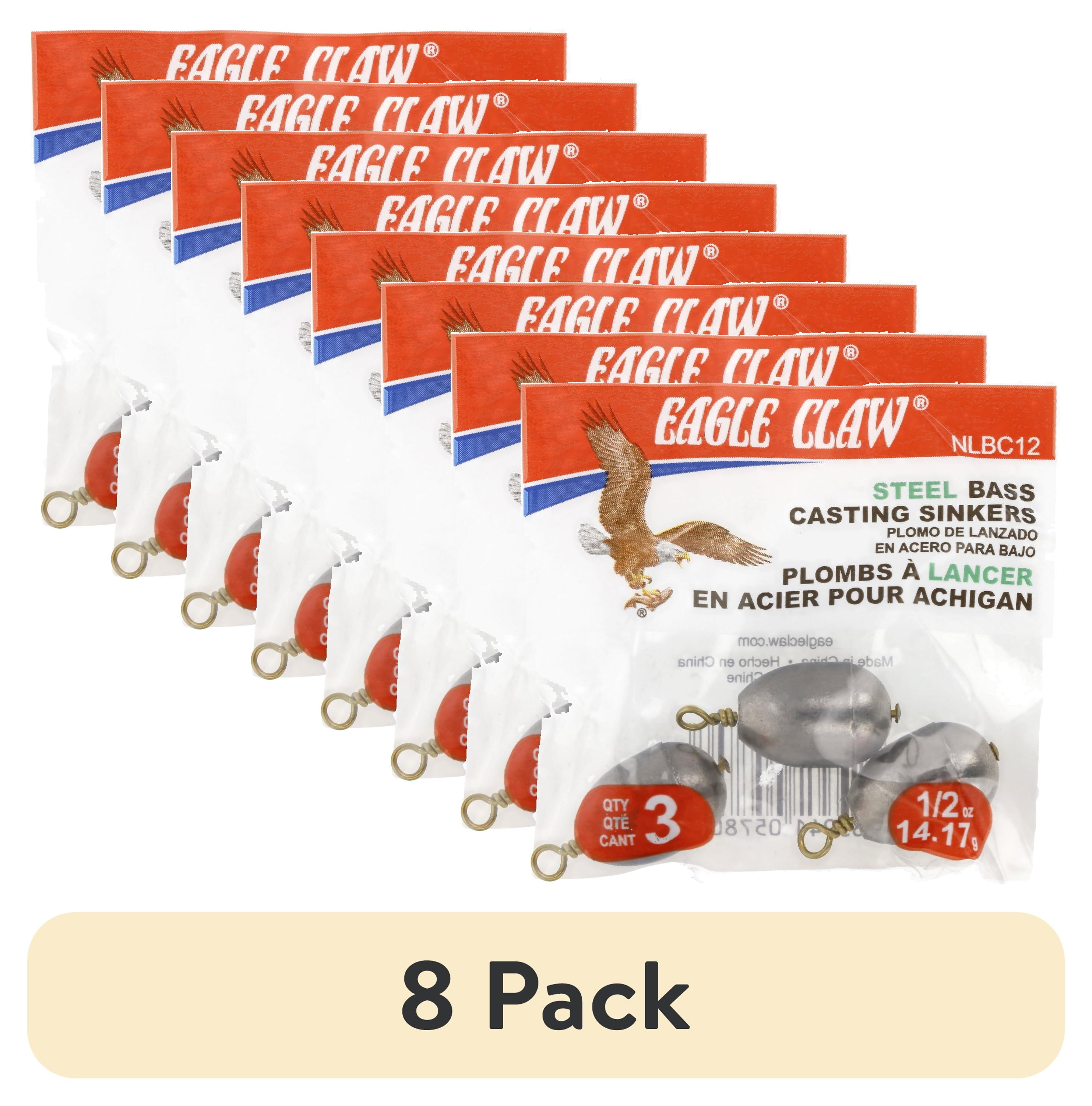 (8 pack) Eagle Claw Bass Casting Steel Weight
