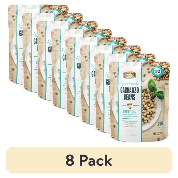 (8 pack) Earthly Choice Nature's Garbanzo Beans Bag Gluten Free, 10 oz