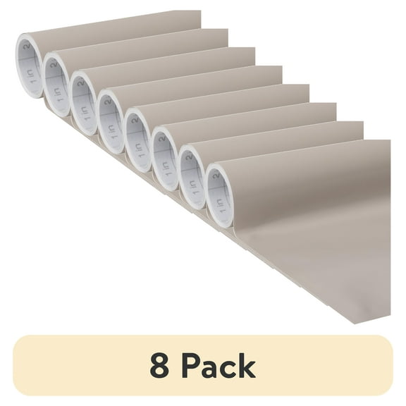 (8 pack) EasyLiner Brand Contact Paper Adhesive Shelf Liner, Taupe, 18 in. x 9 ft. Roll