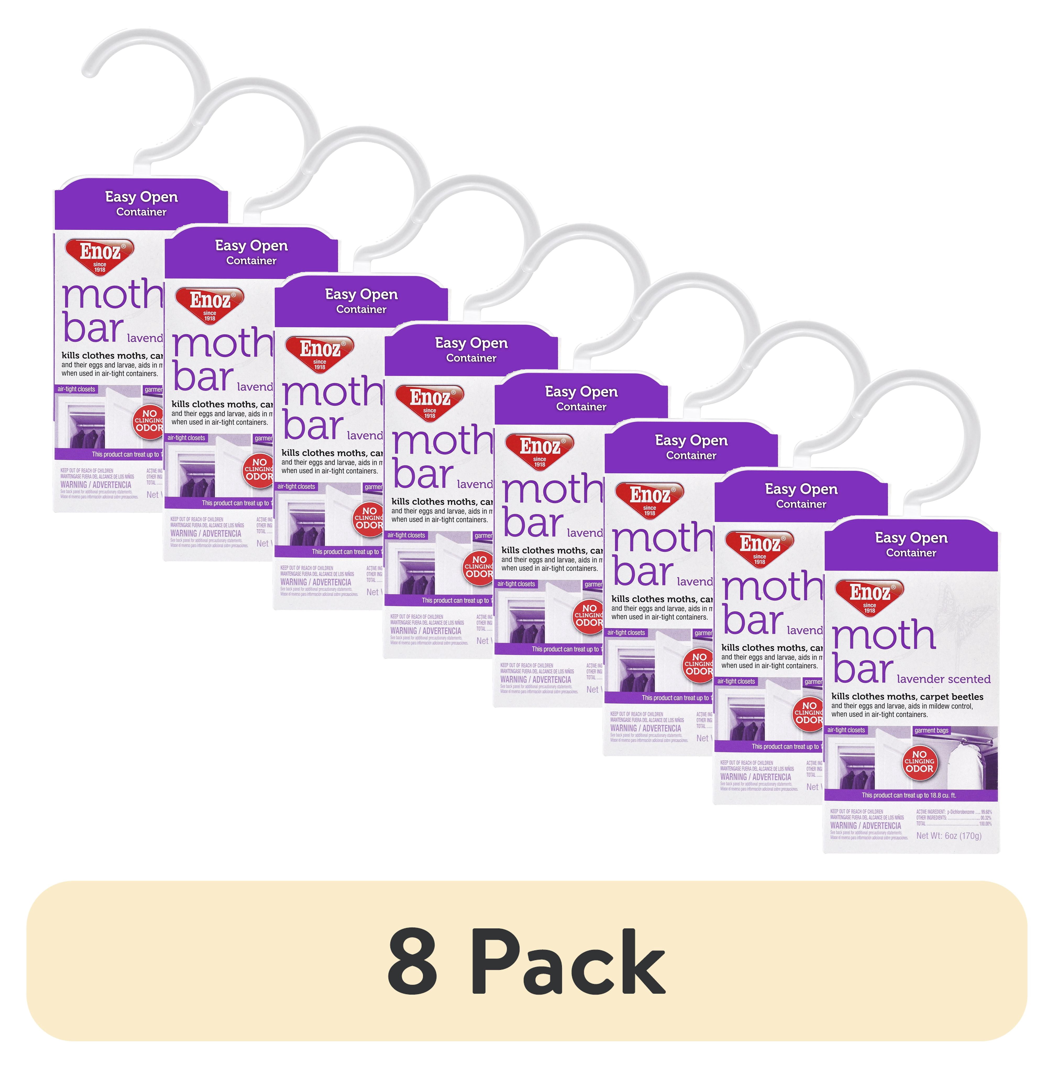 (8 pack) Enoz Lavender Scented Moth Bars, Moth Killer for Clothes Moths and Carpet Beetles, 6 oz