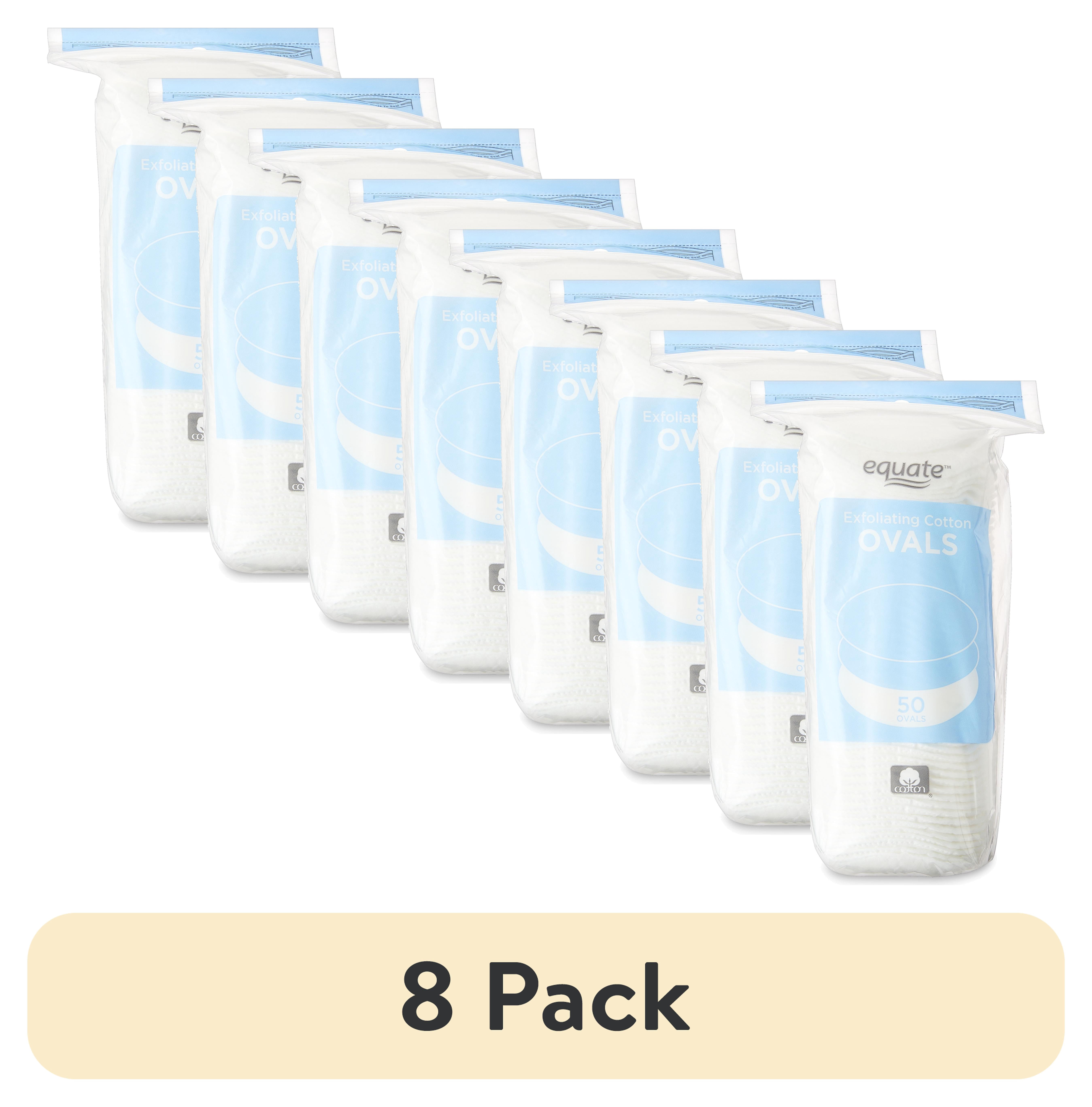 (8 pack) Equate Exfoliating Cotton Ovals, 50 Count