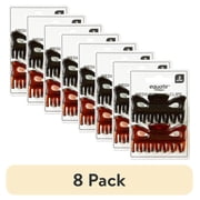 (8 pack) Equate Medium Claw Clips, Black and Brown, 2 Count