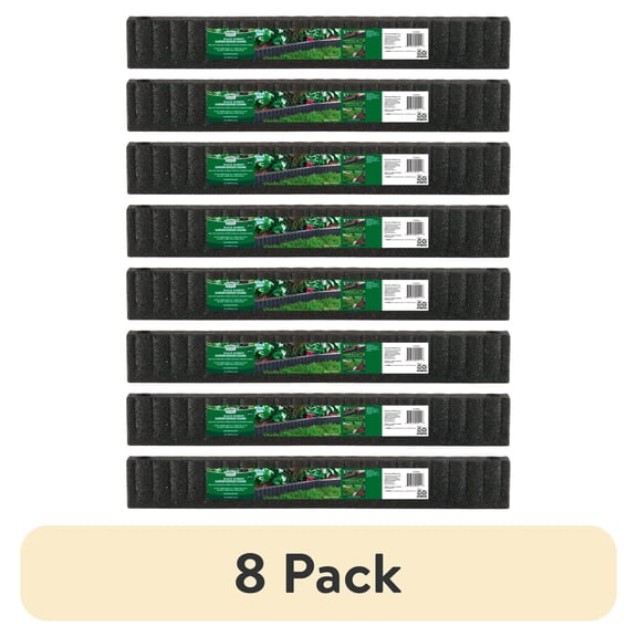 (8 pack) Expert Gardener 2' x 3" Black Recycled Rubber Garden Border Landscape Edging