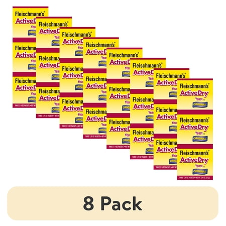 (8 pack) Fleischmann's Active Dry Yeast, 0g Sodium,3 Count, 1/4oz.