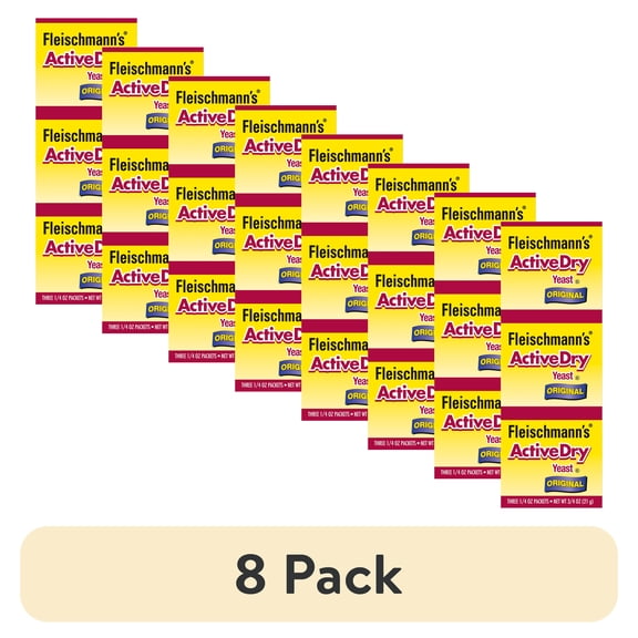 (8 pack) Fleischmann's Active Dry Yeast, 0g Sodium,3 Count, 1/4oz.
