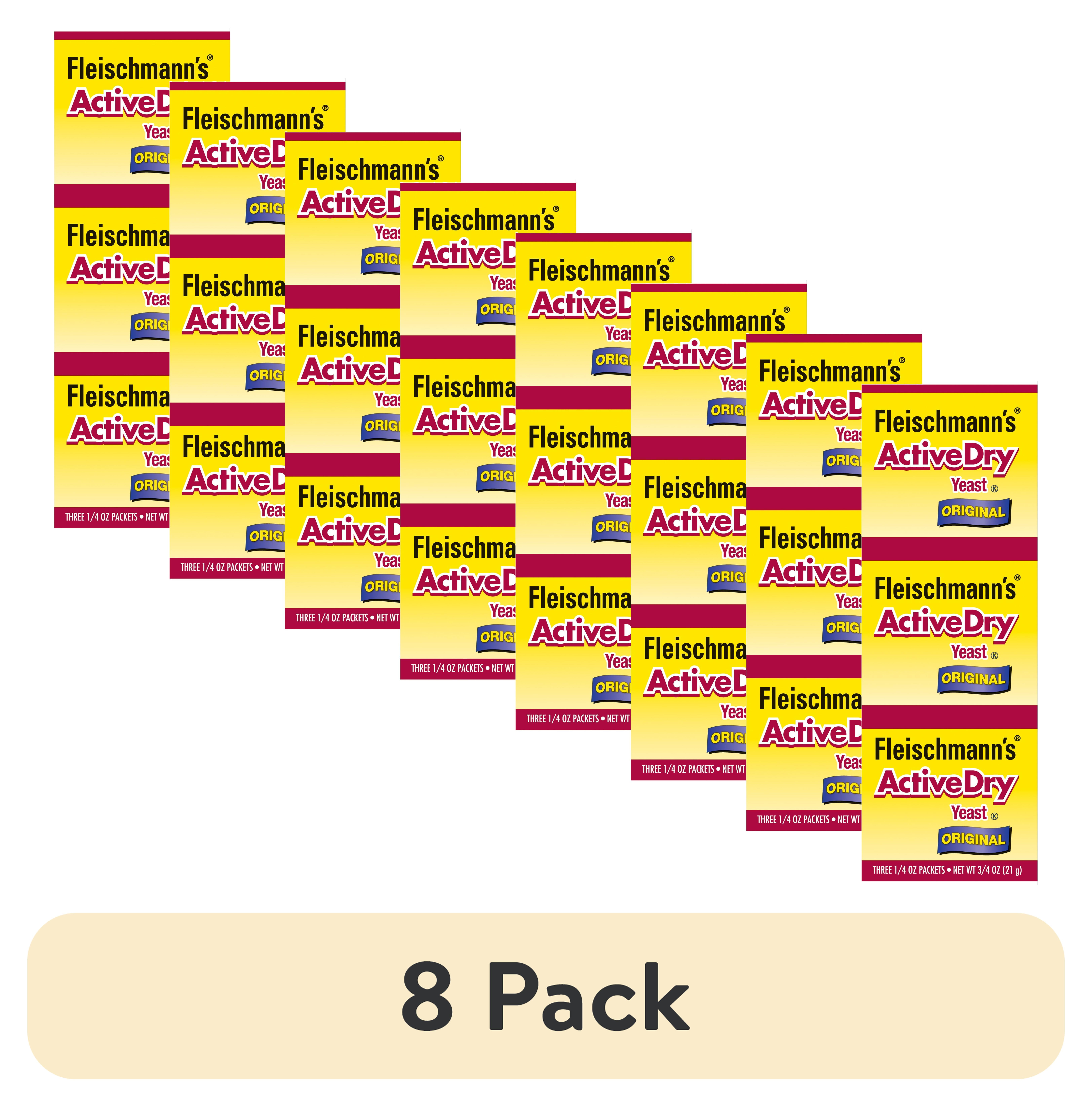 (8 pack) Fleischmann's Active Dry Yeast, 0g Sodium,3 Count, 1/4oz.