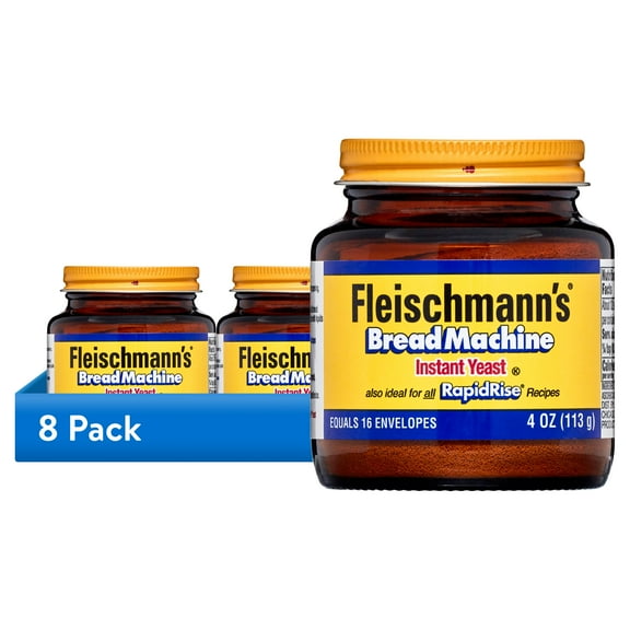 (8 pack) Fleischmann's Classic Bread Machine Instant Yeast 4 oz Jar.